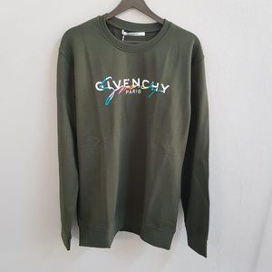 Givenchy Logo Embroidered Khaki Sweatshirt
